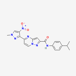 5-(1-methyl-4-nitro-1H-pyrazol-3-yl)-N-[4-(propan-2-yl)phenyl]pyrazolo[1,5-a]pyrimidine-2-carboxamide