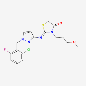 (2Z)-2-{[1-(2-chloro-6-fluorobenzyl)-1H-pyrazol-3-yl]imino}-3-(3-methoxypropyl)-1,3-thiazolidin-4-one