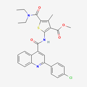 Methyl 2-({[2-(4-chlorophenyl)quinolin-4-yl]carbonyl}amino)-5-(diethylcarbamoyl)-4-methylthiophene-3-carboxylate