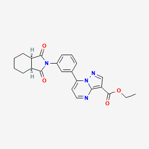 molecular formula C23H22N4O4 B10936178 ethyl 7-{3-[(3aR,7aS)-1,3-dioxooctahydro-2H-isoindol-2-yl]phenyl}pyrazolo[1,5-a]pyrimidine-3-carboxylate 