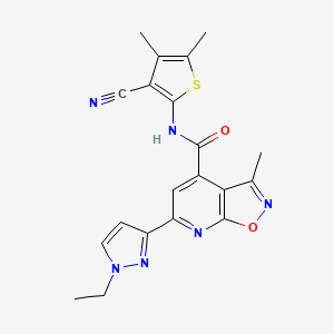 N-(3-cyano-4,5-dimethylthiophen-2-yl)-6-(1-ethyl-1H-pyrazol-3-yl)-3-methyl[1,2]oxazolo[5,4-b]pyridine-4-carboxamide