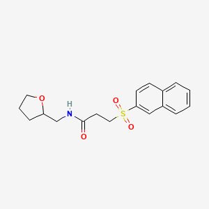 molecular formula C18H21NO4S B10936206 3-(naphthalen-2-ylsulfonyl)-N-(tetrahydrofuran-2-ylmethyl)propanamide 