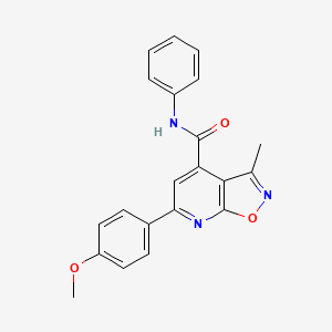 molecular formula C21H17N3O3 B10936211 6-(4-methoxyphenyl)-3-methyl-N-phenyl[1,2]oxazolo[5,4-b]pyridine-4-carboxamide 