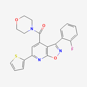 [3-(2-Fluorophenyl)-6-(thiophen-2-yl)[1,2]oxazolo[5,4-b]pyridin-4-yl](morpholin-4-yl)methanone