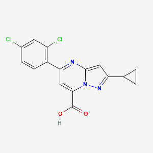 2-Cyclopropyl-5-(2,4-dichlorophenyl)pyrazolo[1,5-a]pyrimidine-7-carboxylic acid