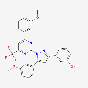 2-[3,5-bis(3-methoxyphenyl)-1H-pyrazol-1-yl]-4-(3-methoxyphenyl)-6-(trifluoromethyl)pyrimidine