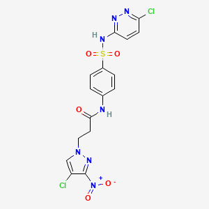 3-(4-chloro-3-nitro-1H-pyrazol-1-yl)-N-{4-[(6-chloropyridazin-3-yl)sulfamoyl]phenyl}propanamide