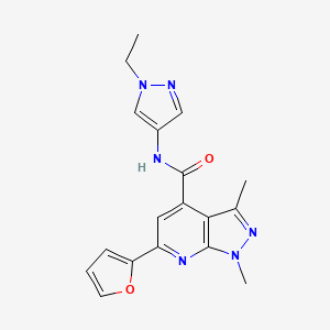 N-(1-ethyl-1H-pyrazol-4-yl)-6-(furan-2-yl)-1,3-dimethyl-1H-pyrazolo[3,4-b]pyridine-4-carboxamide