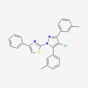 2-[4-chloro-3,5-bis(3-methylphenyl)-1H-pyrazol-1-yl]-4-phenyl-1,3-thiazole