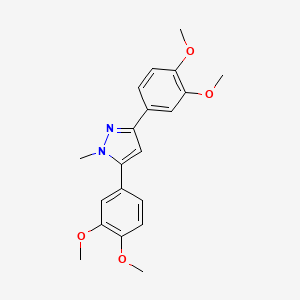 molecular formula C20H22N2O4 B10936284 3,5-bis(3,4-dimethoxyphenyl)-1-methyl-1H-pyrazole 