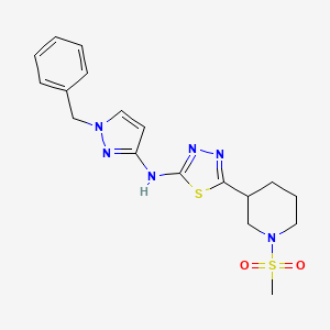 N-(1-benzyl-1H-pyrazol-3-yl)-5-[1-(methylsulfonyl)piperidin-3-yl]-1,3,4-thiadiazol-2-amine