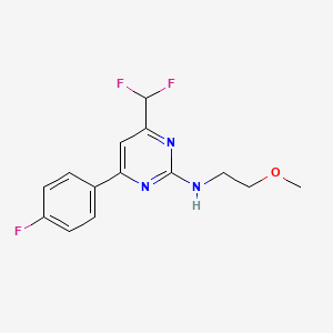 4-(difluoromethyl)-6-(4-fluorophenyl)-N-(2-methoxyethyl)pyrimidin-2-amine