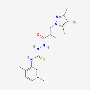 2-[3-(4-bromo-3,5-dimethyl-1H-pyrazol-1-yl)-2-methylpropanoyl]-N-(2,5-dimethylphenyl)hydrazinecarbothioamide