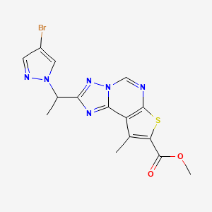 methyl 2-[1-(4-bromo-1H-pyrazol-1-yl)ethyl]-9-methylthieno[3,2-e][1,2,4]triazolo[1,5-c]pyrimidine-8-carboxylate