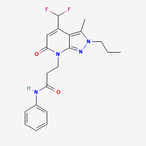 3-[4-(difluoromethyl)-3-methyl-6-oxo-2-propyl-2,6-dihydro-7H-pyrazolo[3,4-b]pyridin-7-yl]-N-phenylpropanamide