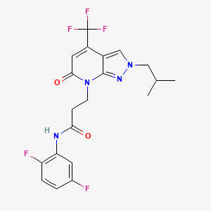 N-(2,5-difluorophenyl)-3-[2-(2-methylpropyl)-6-oxo-4-(trifluoromethyl)-2,6-dihydro-7H-pyrazolo[3,4-b]pyridin-7-yl]propanamide