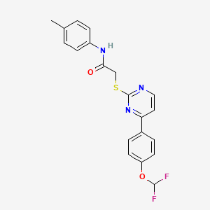 2-({4-[4-(difluoromethoxy)phenyl]pyrimidin-2-yl}sulfanyl)-N-(4-methylphenyl)acetamide