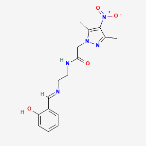 2-(3,5-dimethyl-4-nitro-1H-pyrazol-1-yl)-N-(2-{[(E)-(2-hydroxyphenyl)methylidene]amino}ethyl)acetamide