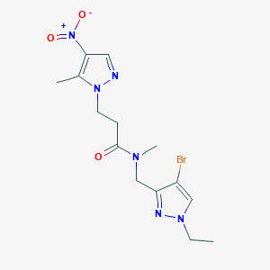 N-[(4-bromo-1-ethyl-1H-pyrazol-3-yl)methyl]-N-methyl-3-(5-methyl-4-nitro-1H-pyrazol-1-yl)propanamide