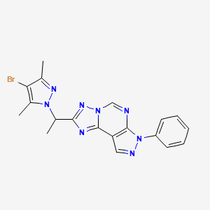 2-[1-(4-bromo-3,5-dimethyl-1H-pyrazol-1-yl)ethyl]-7-phenyl-7H-pyrazolo[4,3-e][1,2,4]triazolo[1,5-c]pyrimidine