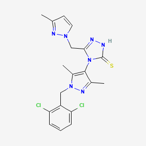 4-[1-(2,6-dichlorobenzyl)-3,5-dimethyl-1H-pyrazol-4-yl]-5-[(3-methyl-1H-pyrazol-1-yl)methyl]-4H-1,2,4-triazole-3-thiol