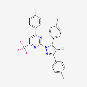 2-[4-chloro-3,5-bis(4-methylphenyl)-1H-pyrazol-1-yl]-4-(4-methylphenyl)-6-(trifluoromethyl)pyrimidine