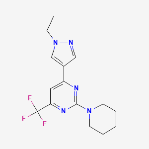 4-(1-ethyl-1H-pyrazol-4-yl)-2-(piperidin-1-yl)-6-(trifluoromethyl)pyrimidine