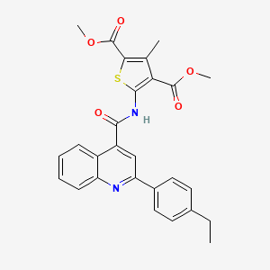 Dimethyl 5-({[2-(4-ethylphenyl)quinolin-4-yl]carbonyl}amino)-3-methylthiophene-2,4-dicarboxylate