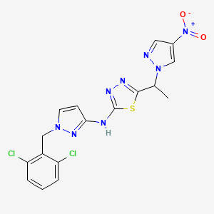 N-[1-(2,6-dichlorobenzyl)-1H-pyrazol-3-yl]-5-[1-(4-nitro-1H-pyrazol-1-yl)ethyl]-1,3,4-thiadiazol-2-amine