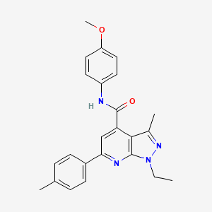 molecular formula C24H24N4O2 B10936475 1-ethyl-N-(4-methoxyphenyl)-3-methyl-6-(4-methylphenyl)-1H-pyrazolo[3,4-b]pyridine-4-carboxamide 