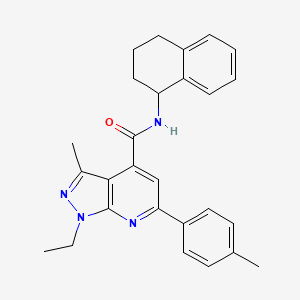 1-ethyl-3-methyl-6-(4-methylphenyl)-N-(1,2,3,4-tetrahydronaphthalen-1-yl)-1H-pyrazolo[3,4-b]pyridine-4-carboxamide