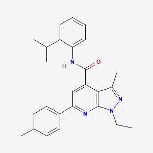 1-ethyl-3-methyl-6-(4-methylphenyl)-N-[2-(propan-2-yl)phenyl]-1H-pyrazolo[3,4-b]pyridine-4-carboxamide