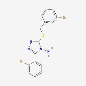 molecular formula C15H12Br2N4S B10936549 3-[(3-bromobenzyl)sulfanyl]-5-(2-bromophenyl)-4H-1,2,4-triazol-4-amine 