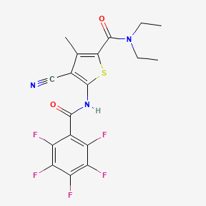 4-cyano-N,N-diethyl-3-methyl-5-{[(pentafluorophenyl)carbonyl]amino}thiophene-2-carboxamide