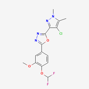 2-(4-chloro-1,5-dimethyl-1H-pyrazol-3-yl)-5-[4-(difluoromethoxy)-3-methoxyphenyl]-1,3,4-oxadiazole