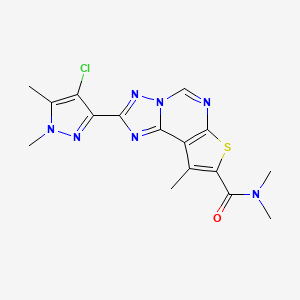 2-(4-chloro-1,5-dimethyl-1H-pyrazol-3-yl)-N,N,9-trimethylthieno[3,2-e][1,2,4]triazolo[1,5-c]pyrimidine-8-carboxamide