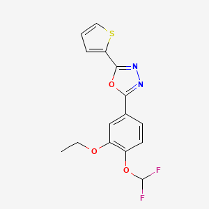 2-[4-(Difluoromethoxy)-3-ethoxyphenyl]-5-(thiophen-2-yl)-1,3,4-oxadiazole