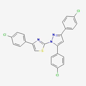 molecular formula C24H14Cl3N3S B10936577 2-[3,5-bis(4-chlorophenyl)-1H-pyrazol-1-yl]-4-(4-chlorophenyl)-1,3-thiazole 