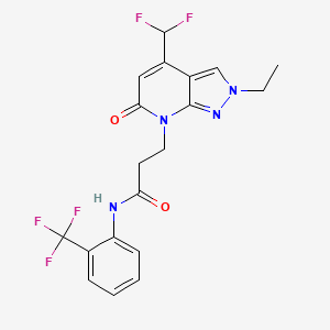 3-[4-(difluoromethyl)-2-ethyl-6-oxo-2,6-dihydro-7H-pyrazolo[3,4-b]pyridin-7-yl]-N-[2-(trifluoromethyl)phenyl]propanamide