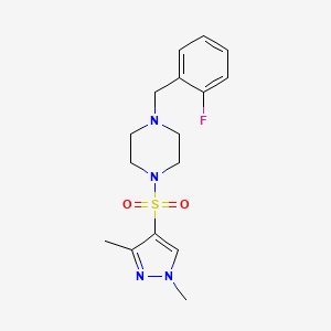 1-[(1,3-dimethyl-1H-pyrazol-4-yl)sulfonyl]-4-(2-fluorobenzyl)piperazine