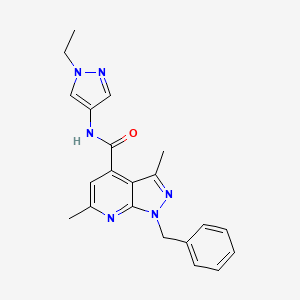 1-benzyl-N-(1-ethyl-1H-pyrazol-4-yl)-3,6-dimethyl-1H-pyrazolo[3,4-b]pyridine-4-carboxamide