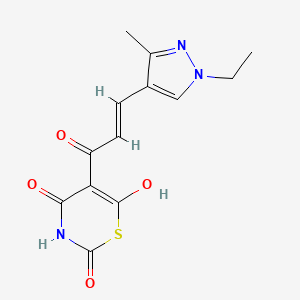 5-[(2E)-3-(1-ethyl-3-methyl-1H-pyrazol-4-yl)prop-2-enoyl]-4-hydroxy-2H-1,3-thiazine-2,6(3H)-dione