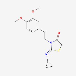 (2Z)-2-(cyclopropylimino)-3-[2-(3,4-dimethoxyphenyl)ethyl]-1,3-thiazolidin-4-one