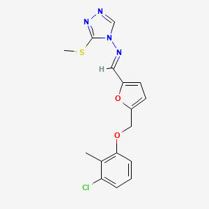 N-[(E)-{5-[(3-chloro-2-methylphenoxy)methyl]furan-2-yl}methylidene]-3-(methylsulfanyl)-4H-1,2,4-triazol-4-amine