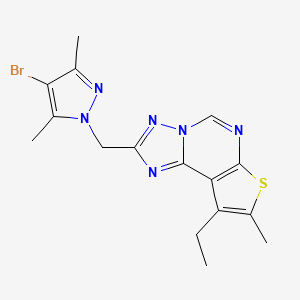 2-[(4-bromo-3,5-dimethyl-1H-pyrazol-1-yl)methyl]-9-ethyl-8-methylthieno[3,2-e][1,2,4]triazolo[1,5-c]pyrimidine