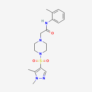 2-{4-[(1,5-dimethyl-1H-pyrazol-4-yl)sulfonyl]piperazin-1-yl}-N-(2-methylphenyl)acetamide