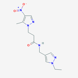 N-[(1-ethyl-1H-pyrazol-4-yl)methyl]-3-(5-methyl-4-nitro-1H-pyrazol-1-yl)propanamide