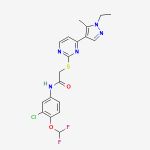 N-[3-chloro-4-(difluoromethoxy)phenyl]-2-{[4-(1-ethyl-5-methyl-1H-pyrazol-4-yl)pyrimidin-2-yl]sulfanyl}acetamide