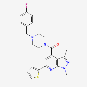 [1,3-dimethyl-6-(thiophen-2-yl)-1H-pyrazolo[3,4-b]pyridin-4-yl][4-(4-fluorobenzyl)piperazin-1-yl]methanone