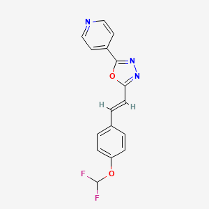 4-(5-{(E)-2-[4-(difluoromethoxy)phenyl]ethenyl}-1,3,4-oxadiazol-2-yl)pyridine